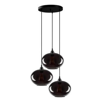 Lámpara De Techo Smoked-051 Humo Metal Vidrio 61x61x120 Cm