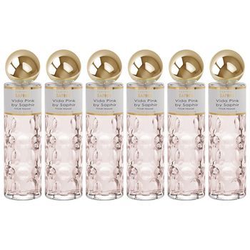 Pack De 6 Eau De Parfum Mujer Saphir Limit Vida Pink 200 Ml