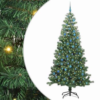 Árbol De Navidad | Decoraciones De Navidad Con 300 Led Con Soporte Verde 240 Cm Pvc