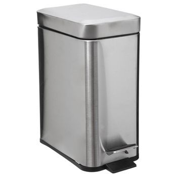 Papelera Rectangular De Cierre Suave Acero Inoxidable 5l