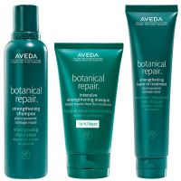 aveda botanical repair strengthening shampoo  conditioner with leave-in treatment routine bundle