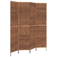 biombo de 4 paneles jacinto de agua marron 163x180 cm vidaxl