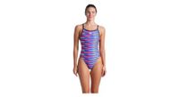 traje de bano arena racing stripe azul multicolor  mujer