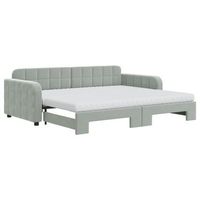 sofa cama nido con colchon terciopelo gris claro 90x200 cm vidaxl