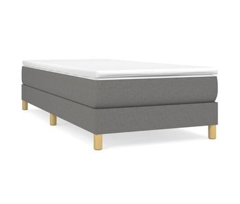Cama box spring con colchón tela gris oscuro 100x200 cm