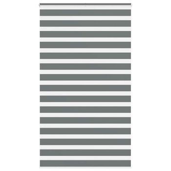 Estor Cebra Gris Oscuro Tejido Ancho 130,9 Cm Poliéster Vidaxl