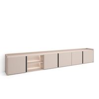mueble tv television muebles de salon almacenaje 309x50x35 cm para tv hasta 80 led estilo moderno beige