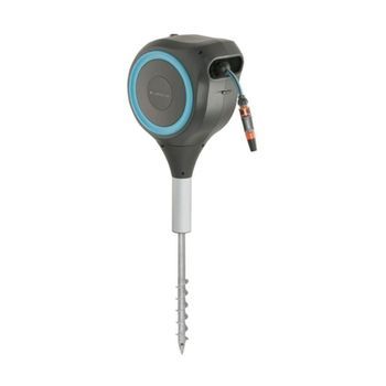 Portamanguera Automático Gardena Rollup S 38,3x22,8x68,3 Cm Soporte Para Suelo Con Piqueta Y Manguera 15 M X 11 Mm