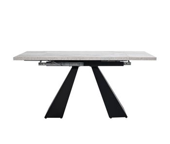 Mesa de comedor extensible 99-159x74 cm - mesa compacta con diseño flexible - gris