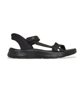 Skechers para mujer. 141481 Sandalias Slip-ins: GO WALK Flex - Illuminate negro (39), Plano, 1 a 3cm, Velcro, Casual