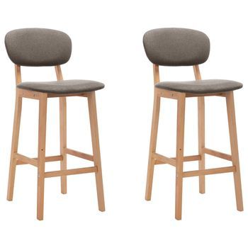 2 Uds Taburetes De Cocina | Taburete De Bar | Taburete Alto Tela Gris Taupe Cfw4225