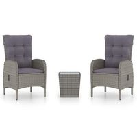 mesa y sillas de jardin 3 uds ratan sintetico y vidrio gris cfw913450