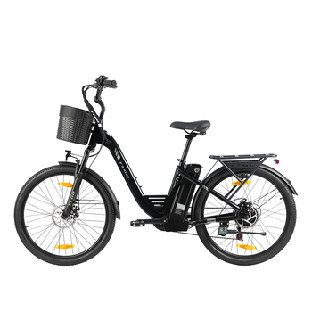 Bicicleta Eléctrica Urbana Ttgo C2 Pro, Motor trasero de 250 W, 36 V 18 Ah, 26”, Negra