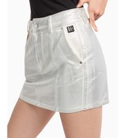 ax armani exchange para mujer xw000099af10836m8047 minifalda de mezclilla de talle alto plateado l plata casual algodon