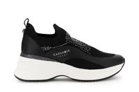 zapatillas de running sin cordones en tejido elastico y pedreria black
