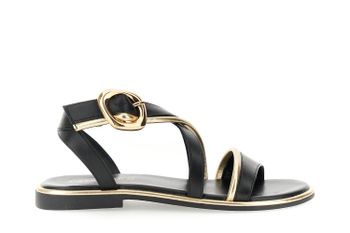 sandalias asimétricas de piel black 36