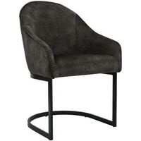 silla de comedor jarik terciopelo marron oscuro 59x60x87 cm clp