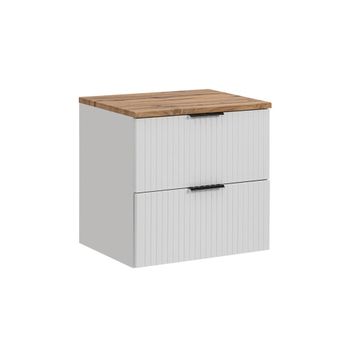 Mueble bajo lavabo 60cm encimera tableros de melamina y mdf blanco