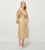 marella para mujer 2513021051200 gabardina larga grolla arena 46 beige casual algodon