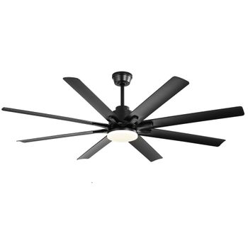 Ventilador de techo silencioso con luz negro 132 cm