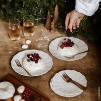 plato de postre x6 porcelana de limoges blanco
