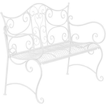 Banco De Jardín Tara Metal Blanco 47x113x89 Cm Clp