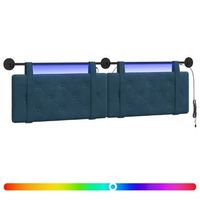 cabecero colgante con luz led azul terciopelo vidaxl