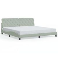 cama matrimonial  cama para adultos  estructura cama con luces led terciopelo gris claro 200x200 cm cfw63562