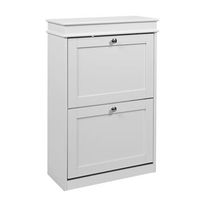 zapatero  estanteria para zapatos estha 20 53 x 24 x 82 cm 2 compartimentos abatibles blanco hjh living