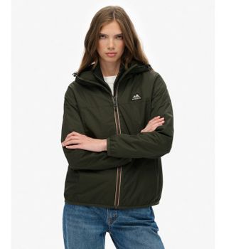 Superdry para mujer. W5011986A Chaqueta cortavientos Essential Tri verde (M), Casual, Poliéster