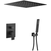 conjunto de ducha empotrada a ras de techo acton negro mate