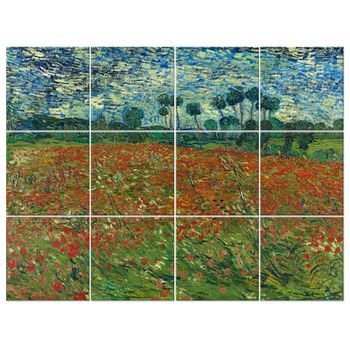 Legendarte - Panel Decorativo Multiple Campo De Amapolas - Vincent Van Gogh Cm. 150x200 (12 Paneles)