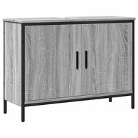 armario lavabo bano madera ingenieria gris sonoma 80x30x60 cm vidaxl