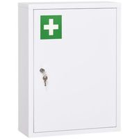 armario para medicamentos con llave de acero homcom 40 x 15 x 535 cm r blanco