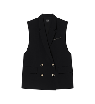 A|X Armani Exchange para mujer. XW001823AF16125UC001 Chaleco Waist negro (XXS), Casual, Clásico, Poliéster, Sin mangas / Tirantes