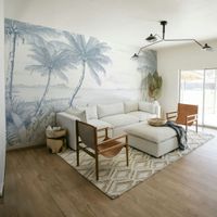 papel pintado panoramico playa tropical azul 450 x 250cm