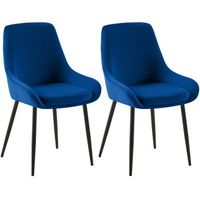 juego de 2 sillas de comedor elmira terciopelo azul oscuro 53x50x86 cm clp