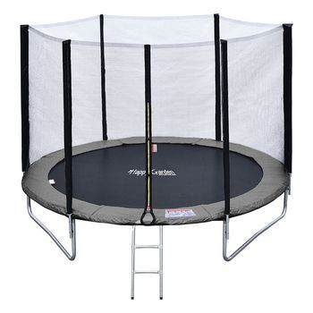 Cama Elástica De 245cm Reversible Gris/rosa, Pack Trampolín Canberra + Red De Seguridad + Escalera + Lona + Kit De Anclaje.