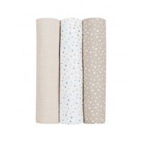 juego de panales de muselina 3 uds 80x80 cm dots beige