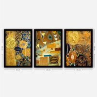 cuadro decorativo enmarcado 3sc154 multicolor 35x45 cm 3 piezas