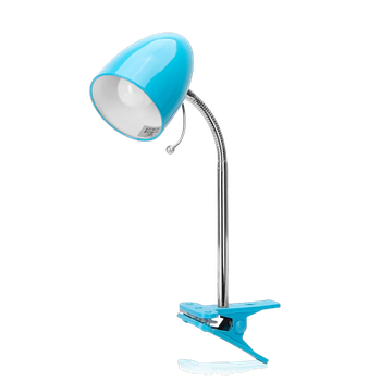 Aigostar Lámpara de Escritorio con Pinza Retro de metal, sin Bombilla, Luz Lectura con Clip para Cama Compatible con LED Bombillas Modelo E27 Máx-240V, Lampara Lectura Para Leer, Trabajar, Azul