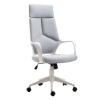 homcom silla de oficina giratoria de malla con funcion basculante altura ajustable y respaldo alto 63x63x117-127 cm gris