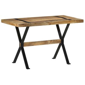 Mesa De Comedor Madera De Mango Rugosa 120x60x76 Cm Vidaxl