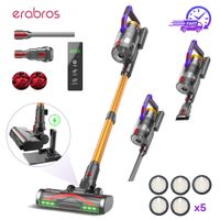 aspiradora inalambrica erabros ev7 succion de 70kpa motor de 550w 70 minutos de autonomia base de carga y almacenamiento aspiradora sin cable vertical con diseno aromatico