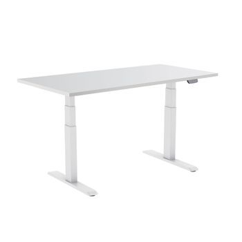 Escritorio Motorizado Sentado/de Pie 120x75cm, Altura 62-128cm, Tablero Blanco / Base Blan