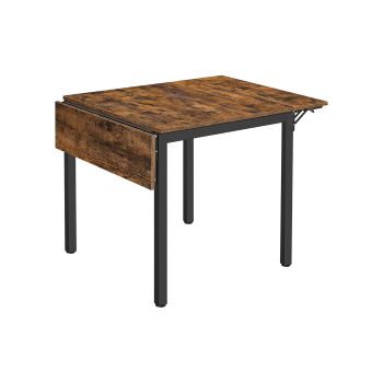 Mesa de Comedor Marrón Rústico y Negro