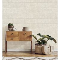 papel pintado vinilico ecologico imitacion tela de lino natural con textura - shafira 682353 de gaulan - rollo de 10 m x 052 m