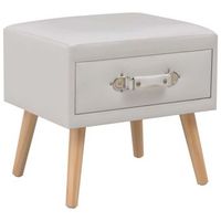 mesita de noche blanco 40x35x40 cm cuero sintetico vidaxl