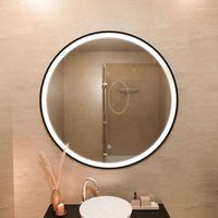espejo de bano con iluminacion led - espejo bano - espejo para ducha - funcion antivaho con calefaccion - 100 cm redondo detroit