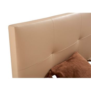 Cabecero De Cama Tapizado 90 Cm | Beige | Tela De Polipiel Liso | Directo Al Suelo Sin Agujeros | Descansin